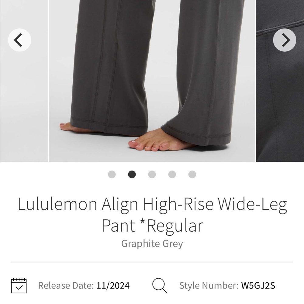 Lululemon Graphite Grey Wide-Leg Pants - Picture 6 of 10